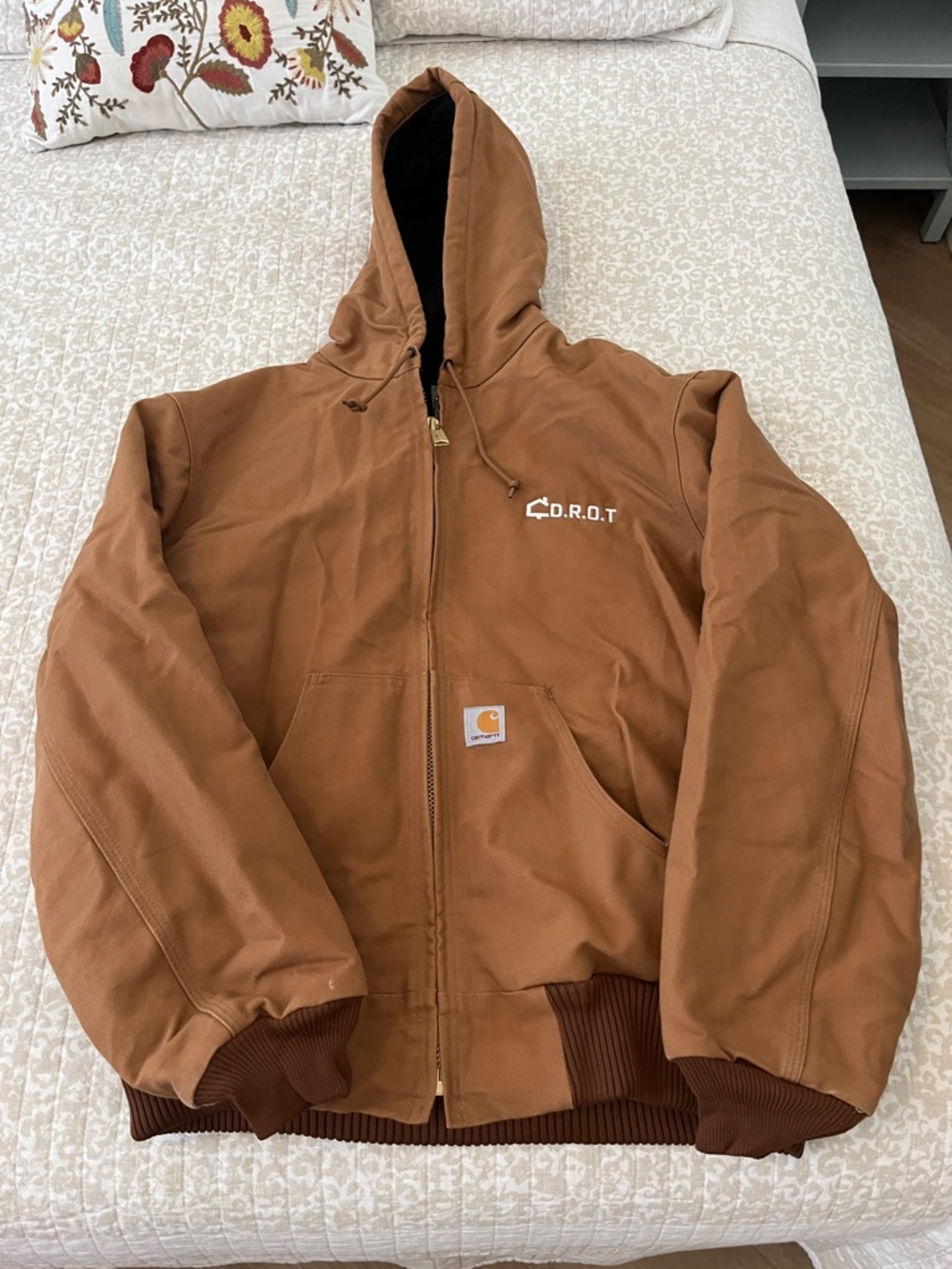 Carhartt Brown Hooded Zip-Front Work Jacket